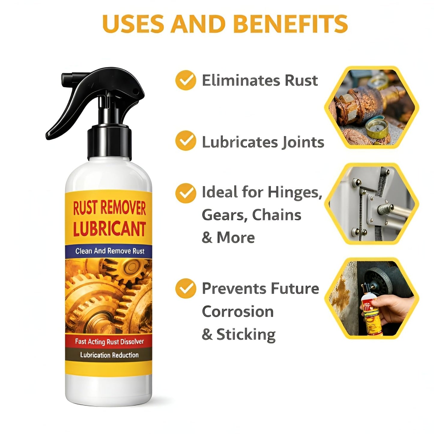 Multi-Purpose Rust Remover & Lubricant Spray (Pack of 3)