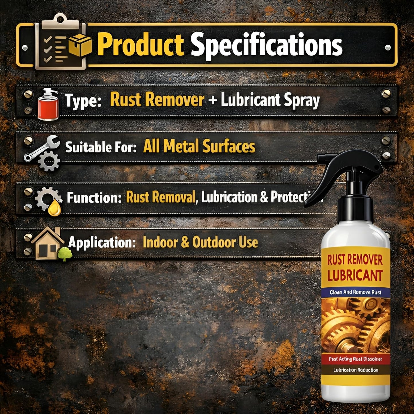 Multi-Purpose Rust Remover & Lubricant Spray (Pack of 3)
