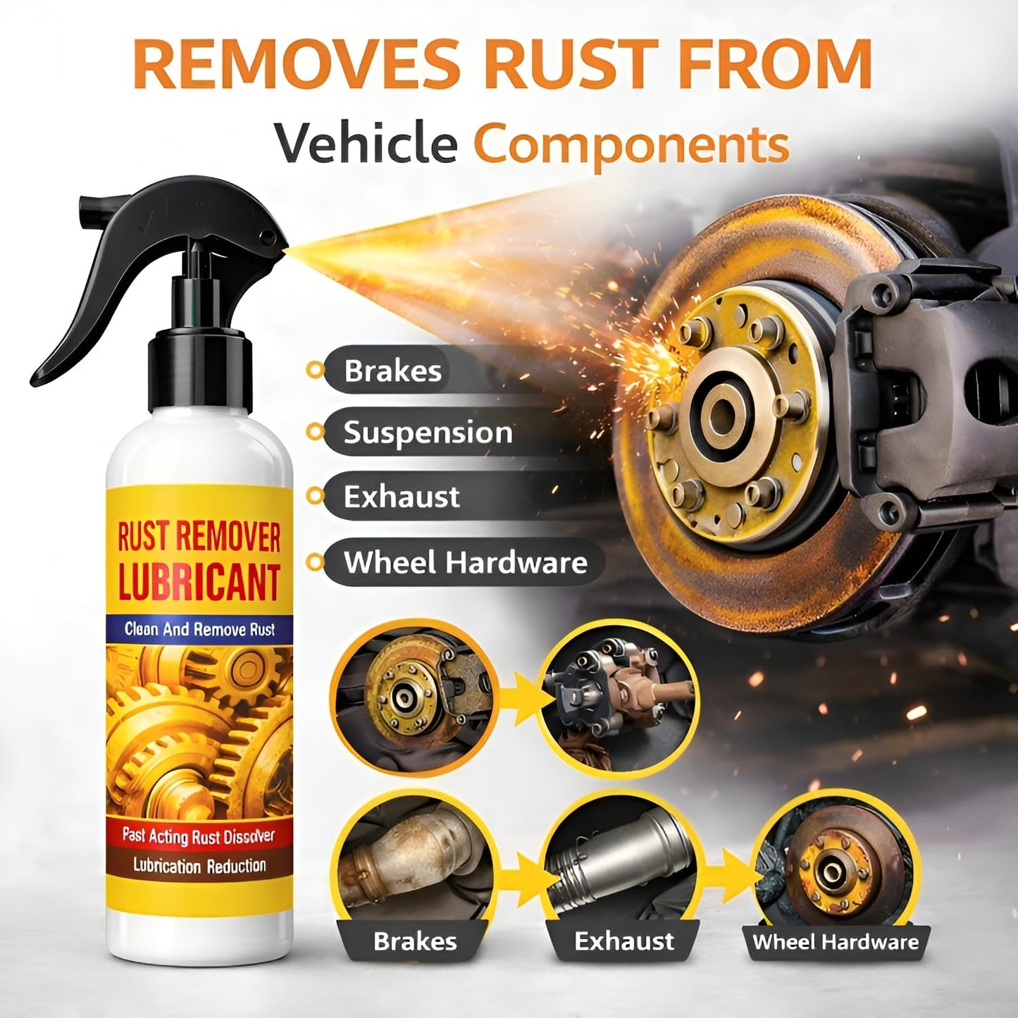 Multi-Purpose Rust Remover & Lubricant Spray (Pack of 3)