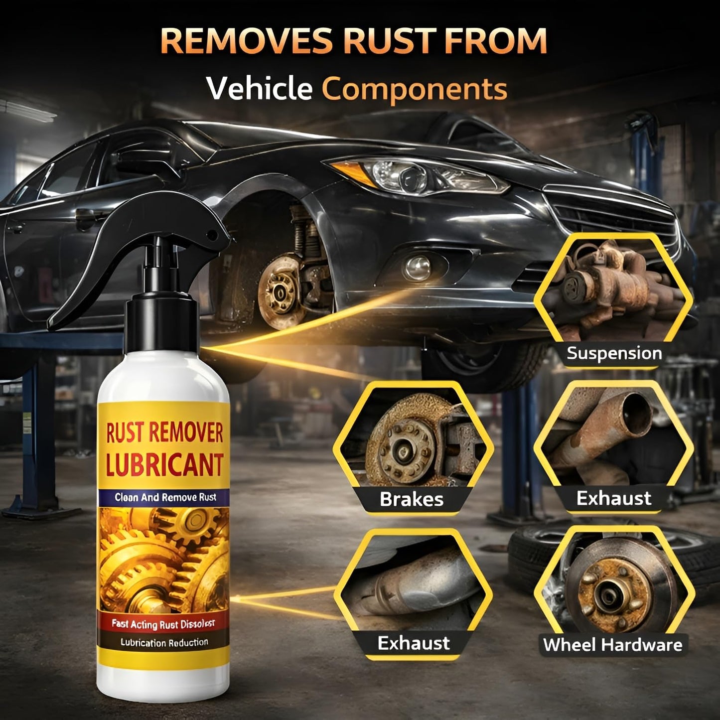 Multi-Purpose Rust Remover & Lubricant Spray (Pack of 3)