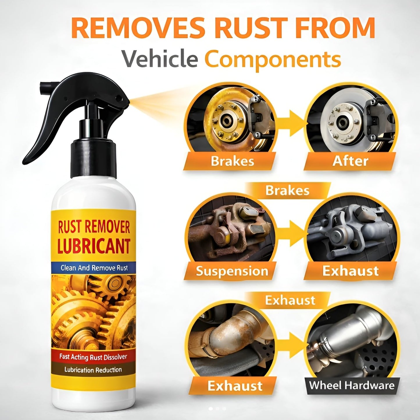 Multi-Purpose Rust Remover & Lubricant Spray (Pack of 3)