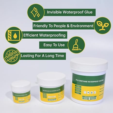 Transparent Waterproof Glue (300 grams) with Brush | Roof, Wall & Tile Leak Repair (Pack of 2)