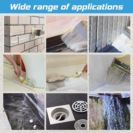 Transparent Waterproof Glue (300 grams) with Brush | Roof, Wall & Tile Leak Repair (Pack of 2)